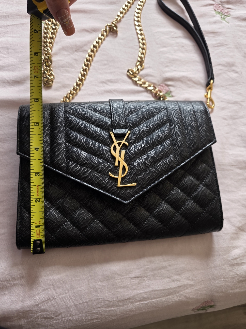 Saint Laurent Black Quilted Envelope Chain Wallet - Picture 3 of 15